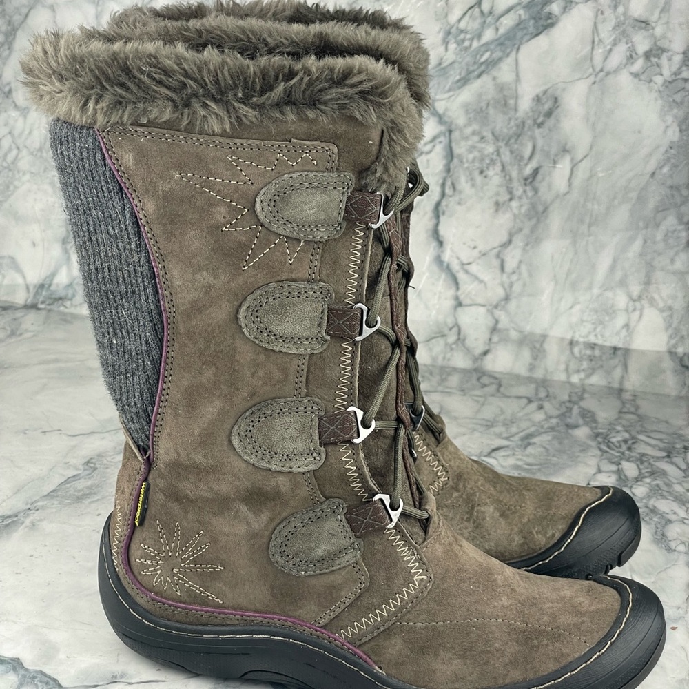 Privo Womens Leather Waterproof Insulated Winter Snow Boots Size 7.5M Br…